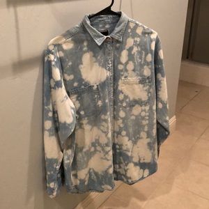 Rails Large acid wash denim button up